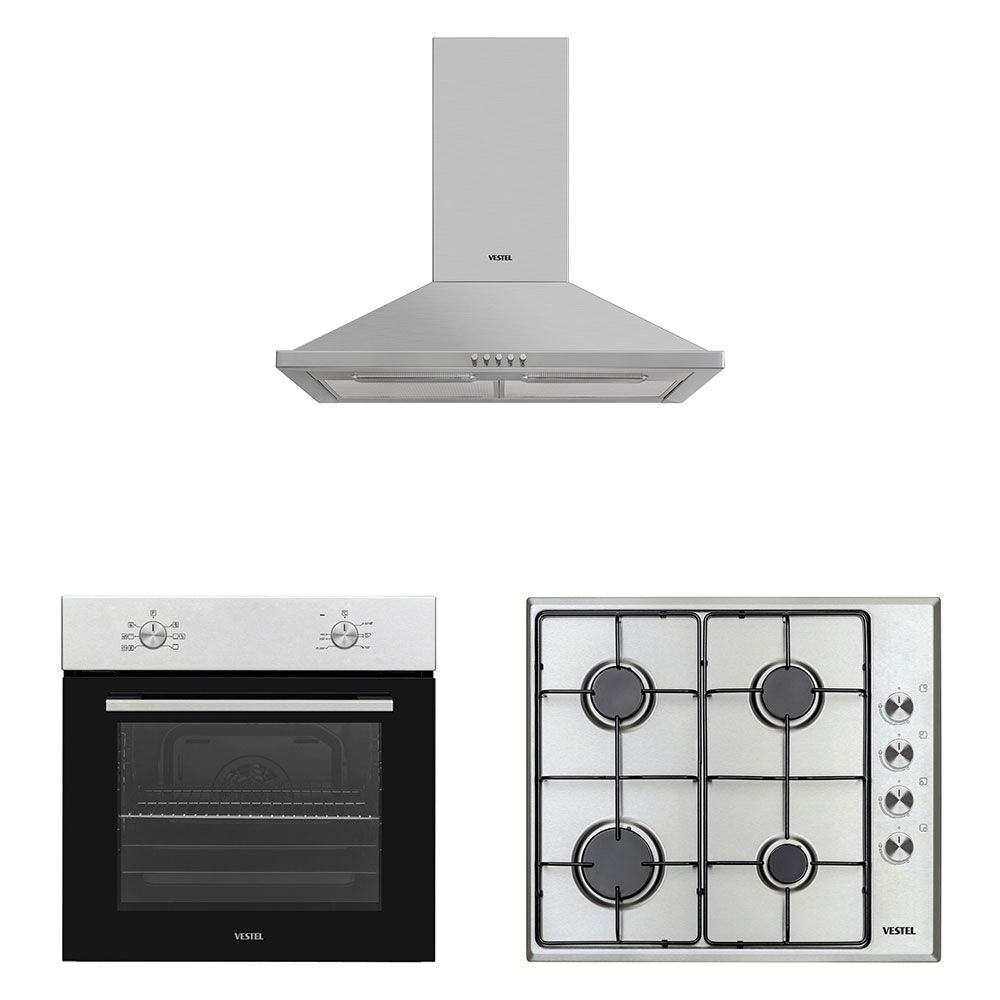 Vestel Ankastre Piramit Gümüş Set